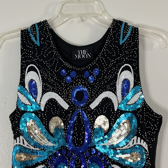 New Unique Vintage beaded sequin fringe flapper inspired cocktail dress - Picture 4 of 9